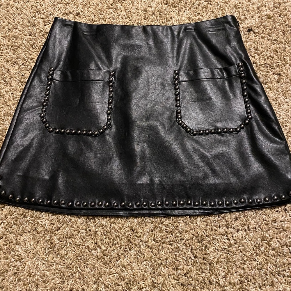 Studded Leather Skirt